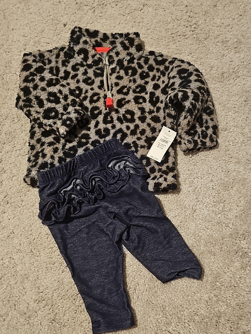 Kids Navy Blue Ruffle Leggings - Old Navy With Leopard Jacket